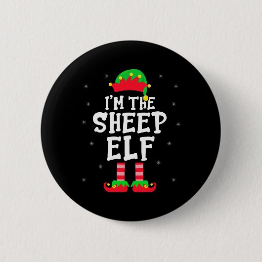 Ich bin der Schafelf Xmas Elf Schafe Bauer Matchin Button (Vorderseite)