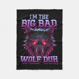 Ich bin der schlechte Wolf Funny letzte Minute Hal Fleecedecke