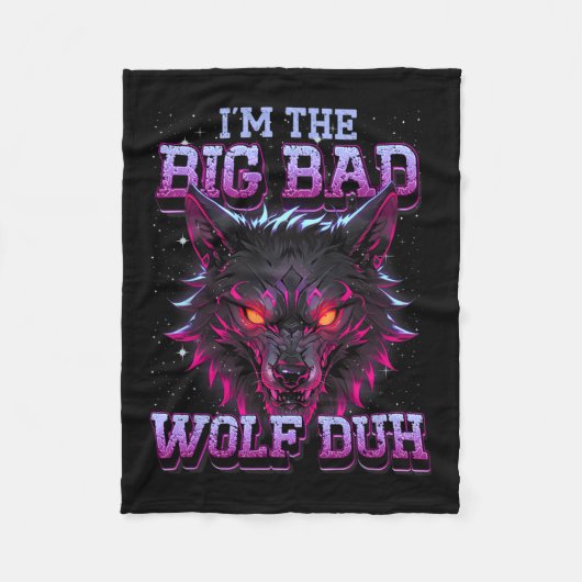 Ich bin der schlechte Wolf Funny letzte Minute Hal Fleecedecke (Vorderseite)