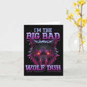 Ich bin der schlechte Wolf Funny letzte Minute Hal Karte (Gelbe Blume)