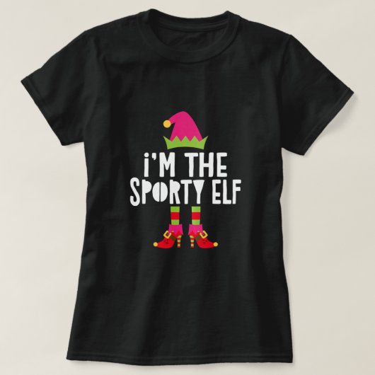 Ich bin der sportliche Elf-T - Shirt, der Weihnach T-Shirt (Design vorne)