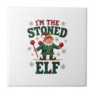 Ich bin der steinerne Elf Vintage-Weihnachten Dabb Fliese