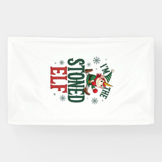 Ich bin der stoned Elf Vintage Weihnachten Dabbing Banner