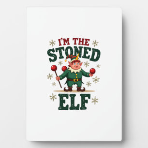 Ich bin der stoned Elf Vintage Weihnachten Dabbing Fotoplatte