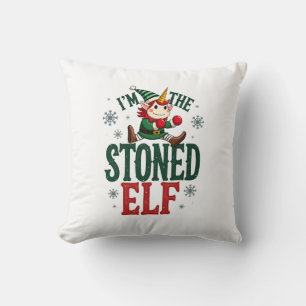 Ich bin der stoned Elf Vintage Weihnachten Dabbing Kissen