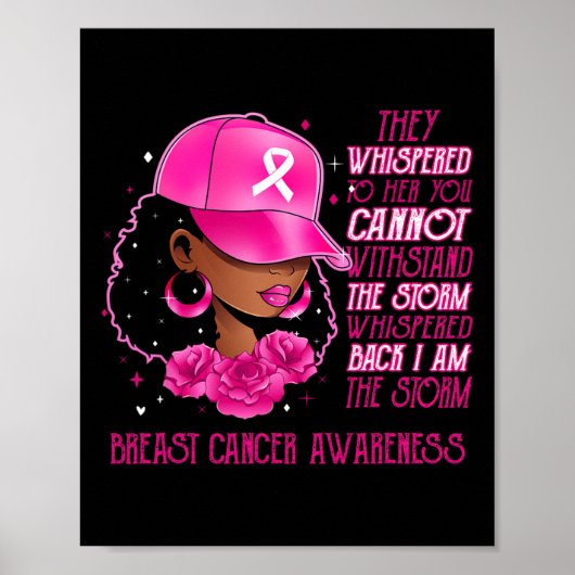 Ich bin der Storm Black Women Breast Cancer Surviv Poster (Vorne)