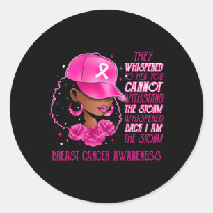 Ich bin der Storm Black Women Breast Cancer Surviv Runder Aufkleber