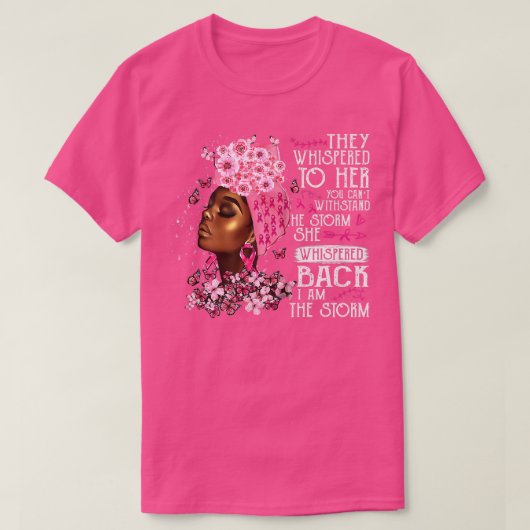 Ich bin der Storm Black Women Brustkrebs-Krieger P T-Shirt (Design vorne)
