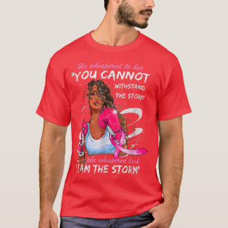Ich bin der Storm Brustkrebs-Krieger rosa Band B T-Shirt