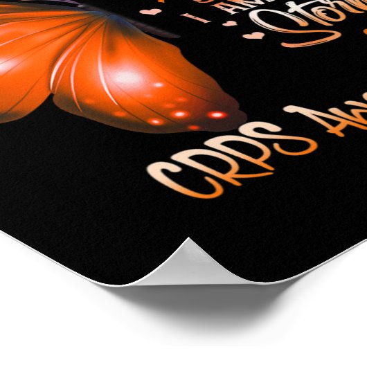 Ich bin der Sturm CRPS Awareness Butterfly Poster (Ecke)