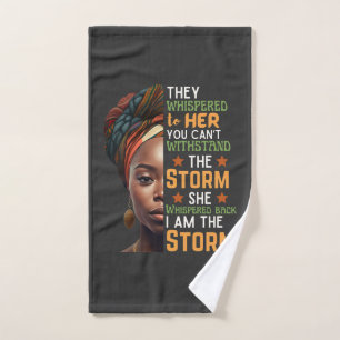 Ich bin der Sturm, den sie afrikanische Frauen zur Handtuch