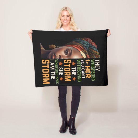 Ich bin der Sturm, den sie zurückgeblasen hat, ein Fleecedecke (Beispiel)