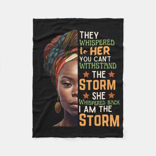 Ich bin der Sturm, den sie zurückgeblasen hat, ein Fleecedecke (Vorderseite)