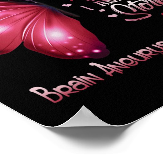 Ich bin der Sturm Gehirnaneurysm-Awareness Butterf Poster (Ecke)