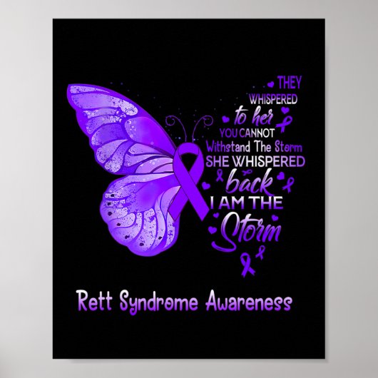 Ich bin der Sturm Rett-Syndrom-Butterfly Poster (Vorne)