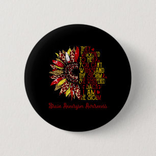 Ich bin der Sturm Sonnenblume Leopard Hirnaneurysm Button