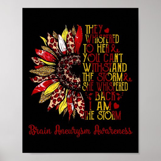 Ich bin der Sturm Sonnenblume Leopard Hirnaneurysm Poster (Vorne)