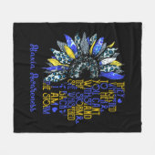 Ich bin der Sturm Sonnenblumen Leopard Ataxia Krie Fleecedecke (Vorderseite (Horizontal))