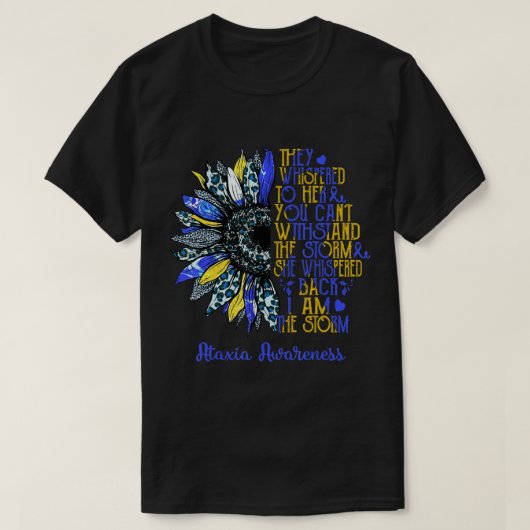 Ich bin der Sturm Sonnenblumen Leopard Ataxia Krie T-Shirt (Design vorne)