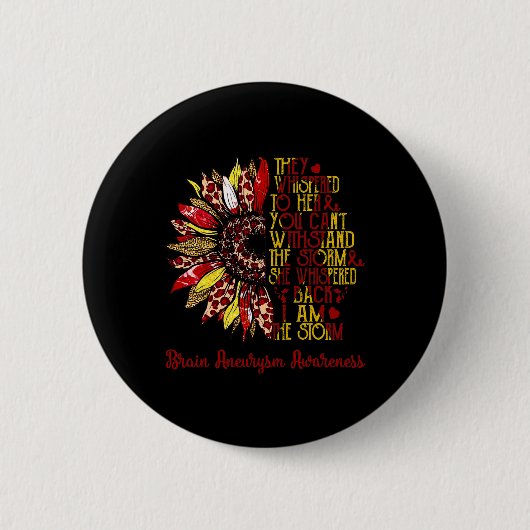 Ich bin der Sturm-Sonnenblumen-Leopard-Hirnaneurys Button (Vorderseite)