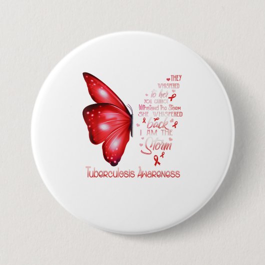 Ich bin der Sturm Tuberkulose Butterfly Button (Vorderseite)