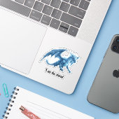 Ich bin der Sturm, wilder blauer Eisdrache Aufkleber (Laptop mit iPhone)