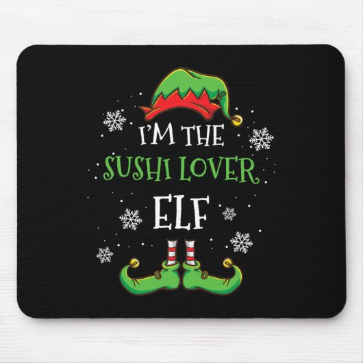 Ich bin der Sushi liebende Elf Weihnachten Mousepad (Vorne)
