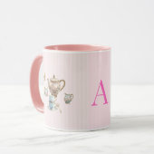 Ich bin der Tee-Inspirierte Kaffeebecher – Pink &  Tasse (Vorderseite Links)