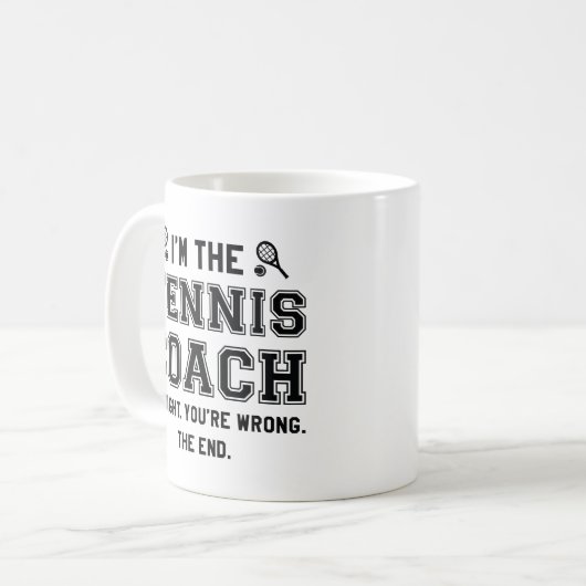 Ich bin der Tennistrainer Kaffeetasse (Vorderseite Links)