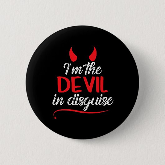 Ich bin der Teufel im verdeckten Spaß Satan Worshi Button (Vorderseite)