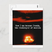 Ich bin der Tod, der Zerstörer von Welten. Postkarte (Vorne/Hinten)