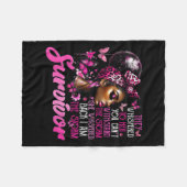 Ich bin der Überlebende schwarzer Frauen Brustkreb Fleecedecke (Vorderseite (Horizontal))