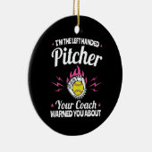 Ich bin der Verlassen Handed Pitcher Funny Softbal Keramik Ornament (Rechts)