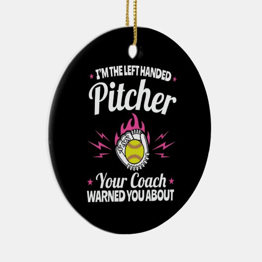 Ich bin der Verlassen Handed Pitcher Funny Softbal Keramik Ornament (Rechts)