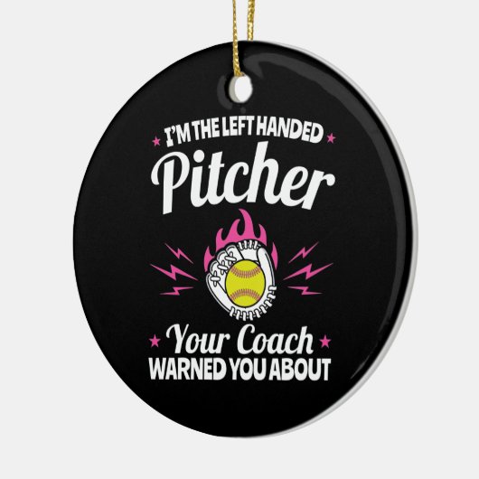 Ich bin der Verlassen Handed Pitcher Funny Softbal Keramik Ornament (Links)