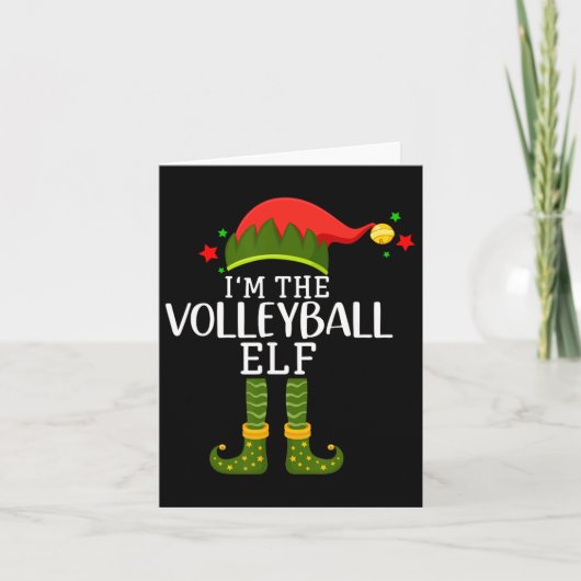 Ich bin der Volleyball Elf Funny Matching Christma Karte (Vorderseite)