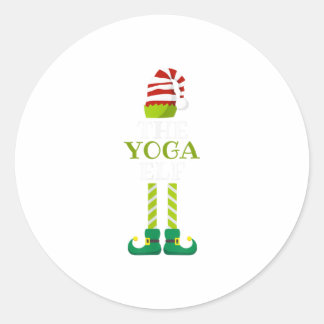 Ich bin der Yoga Elf Weihnachts Pajama Runder Aufkleber