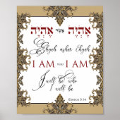 Ich bin derh, ich bin Ehyeh Asher Ehyeh Hebrew Exo Poster (Vorne)