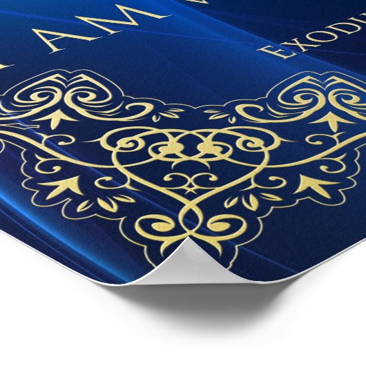 Ich bin derjenige, der ich bin Exodus 3 Hebräisch  Poster (Ecke)