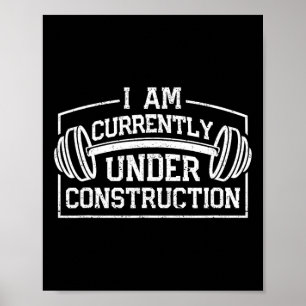 Ich bin derzeit im Bau Funny Gym Workou Poster
