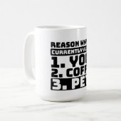 Ich bin derzeit live Yoga, Coffe, Haustiere lustig Kaffeetasse (Vorderseite Links)