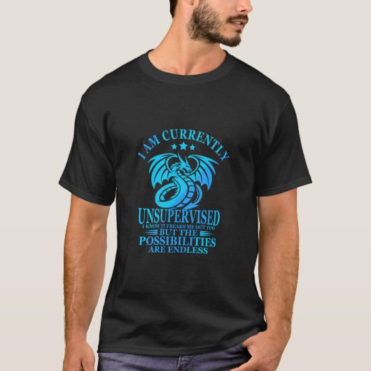 Ich bin derzeit unbeaufsichtigt Ich kenne Drache T-Shirt (Vorderseite)