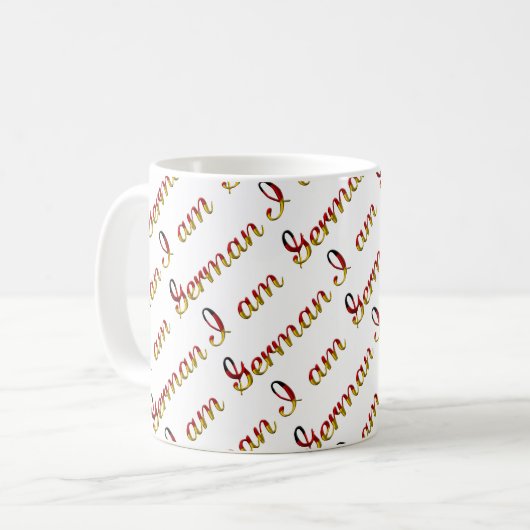 Ich bin Deutscher Country Pride Typografy Pattern Kaffeetasse (Vorderseite Links)