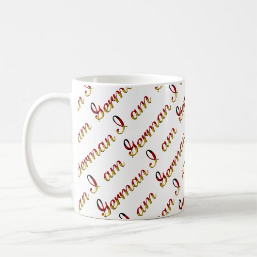 Ich bin Deutscher Country Pride Typografy Pattern Kaffeetasse (Links)