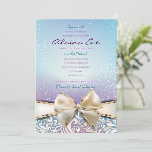 ICH BIN DEVINE Bat Mitzvah Einladung (Stehend Vorderseite)