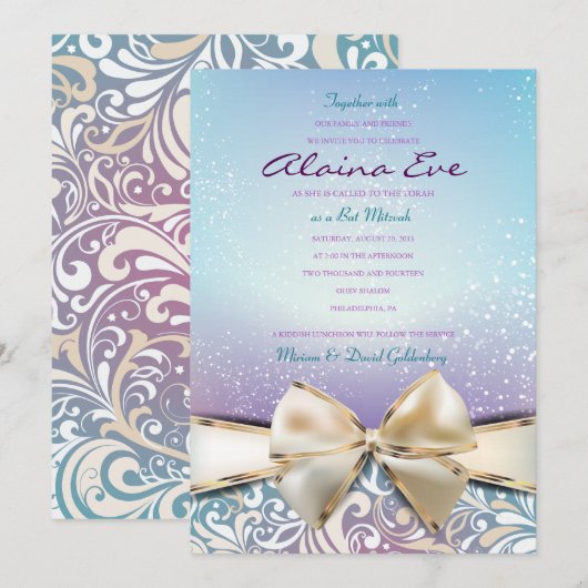 ICH BIN DEVINE Bat Mitzvah Einladung (Vorne/Hinten)