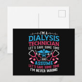 Ich bin Dialysetechniker Nephrologie Dialysis Tech Postkarte (Vorne/Hinten)