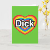 Ich bin Dick. Ich bin Dick. Heart Karte (Gelbe Blume)