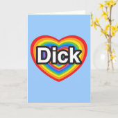 Ich bin Dick. Ich bin Dick. Heart Karte (Gelbe Blume)