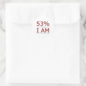 Ich bin die 53 % runder aufkleber (Tasche)